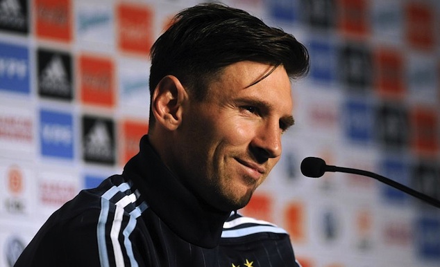 Messi during his first press conference in Chile